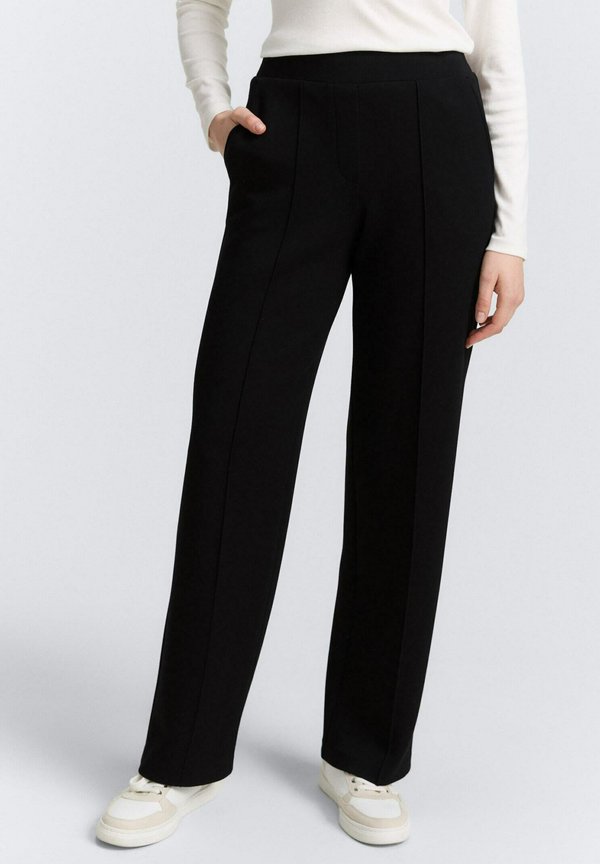 TOM TAILOR STRAIGHT - Trousers - deep black