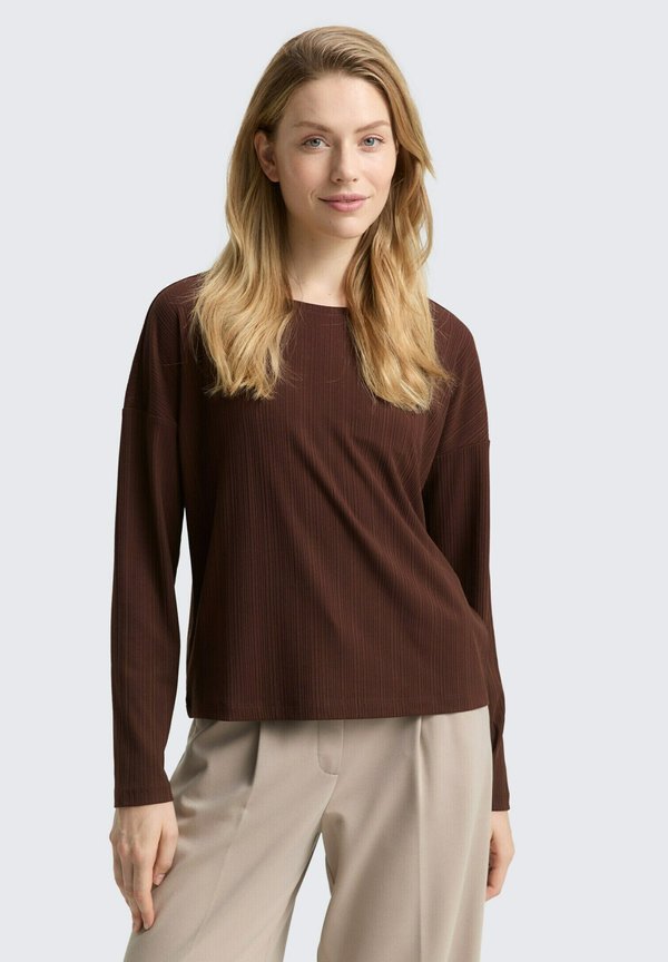 TOM TAILOR Long sleeved top - dark pecan brown