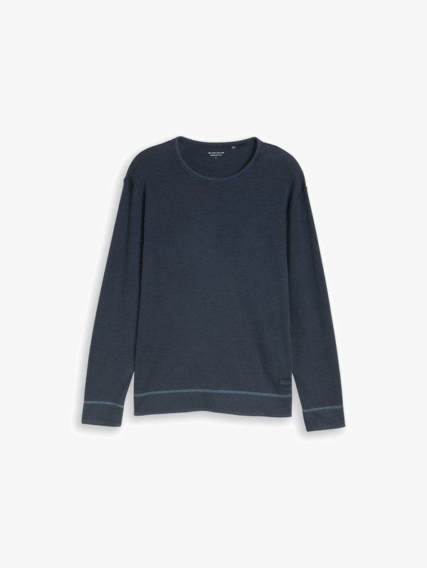 TOM TAILOR LANGARM MIT WAFFELSTRUKTUR - Jumper - sky captain blue