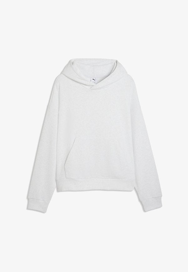 Puma WARDROBE ESSENTIALS BOXY - Hoodie - white glow heather