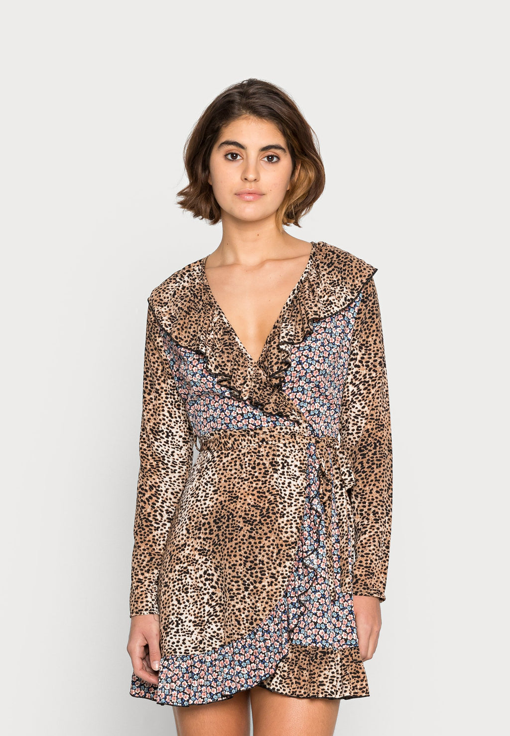 Missguided MIX WRAP MINI DRESS