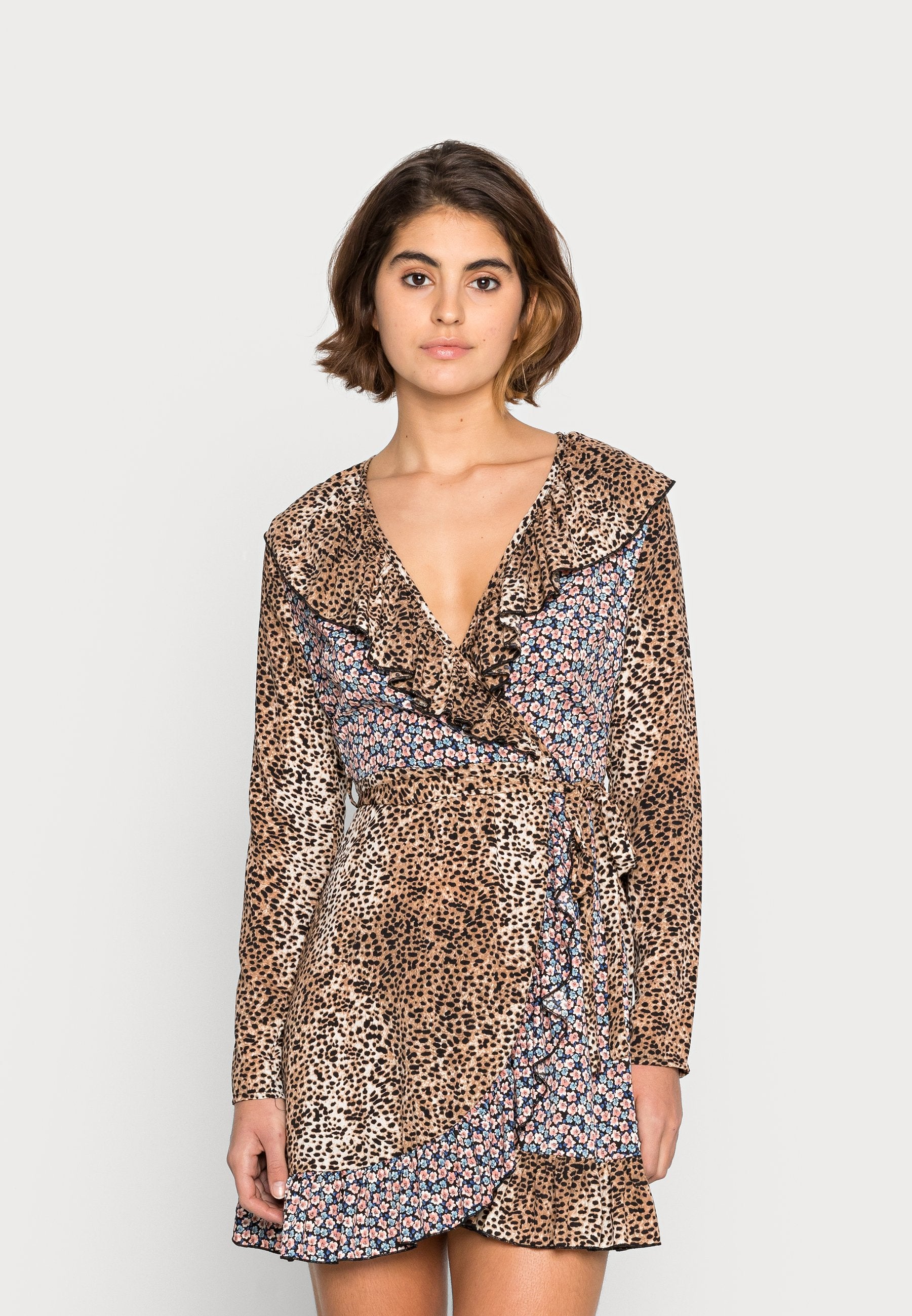 Missguided MIX WRAP MINI DRESS