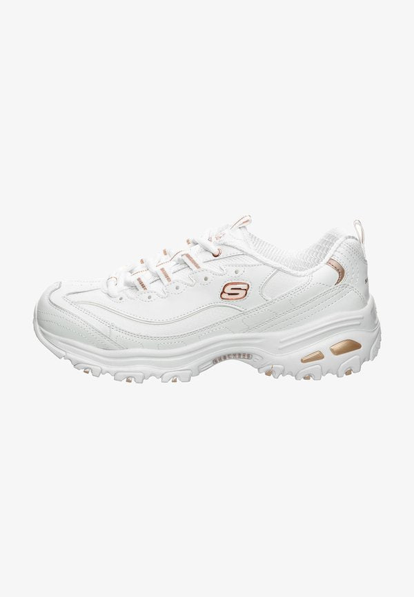 Skechers D'LITES - Trainers - white/rose gold-coloured