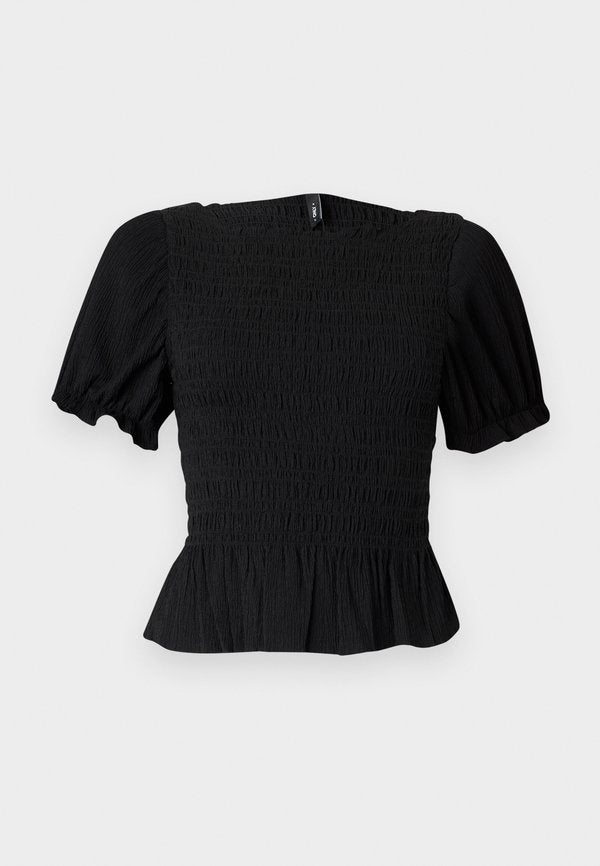 ONLY ONLMOLLY S/S SMOCK TOP JRS - Blouse - black