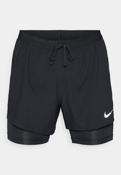 Nike Performance STRIDE HYBRID - 2-in-1 shorts - black/reflective silver-coloured