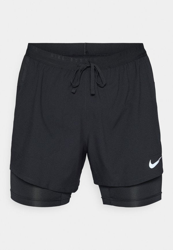 Nike Performance STRIDE HYBRID - 2-in-1 shorts - black/reflective silver-coloured