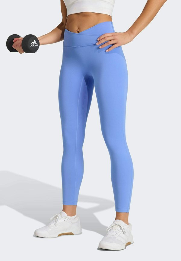 adidas Performance 3 STRIPES STUDIO ALL ME 7/8 X-OVER LEGGINGS - Leggings - blue fusion