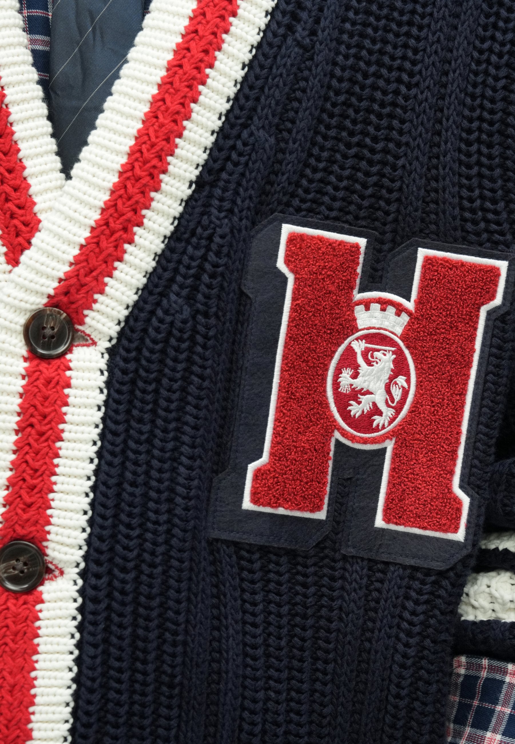 CHUNKY RIB-KNIT LETTERMAN CARDIGAN Media 6