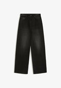 Bershka STRAIGHT WIDE HIGH WAIST- JEANS - Baggy Jeans - black