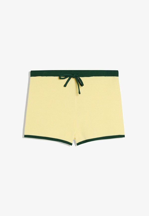 Bershka CONTRAST PIPING - SHORTS - Shorts - yellow