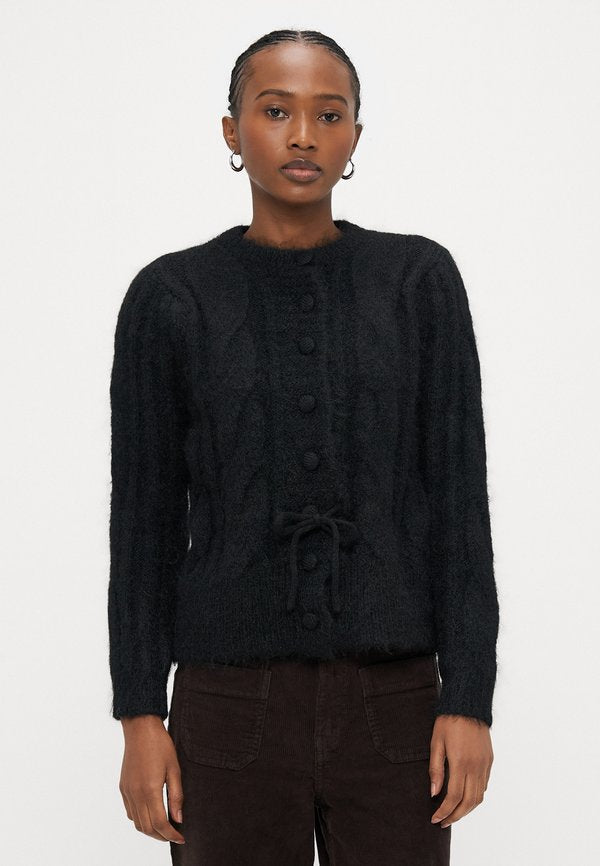 Vero Moda Petite VMLISA STRING CARDIGAN - Cardigan - black