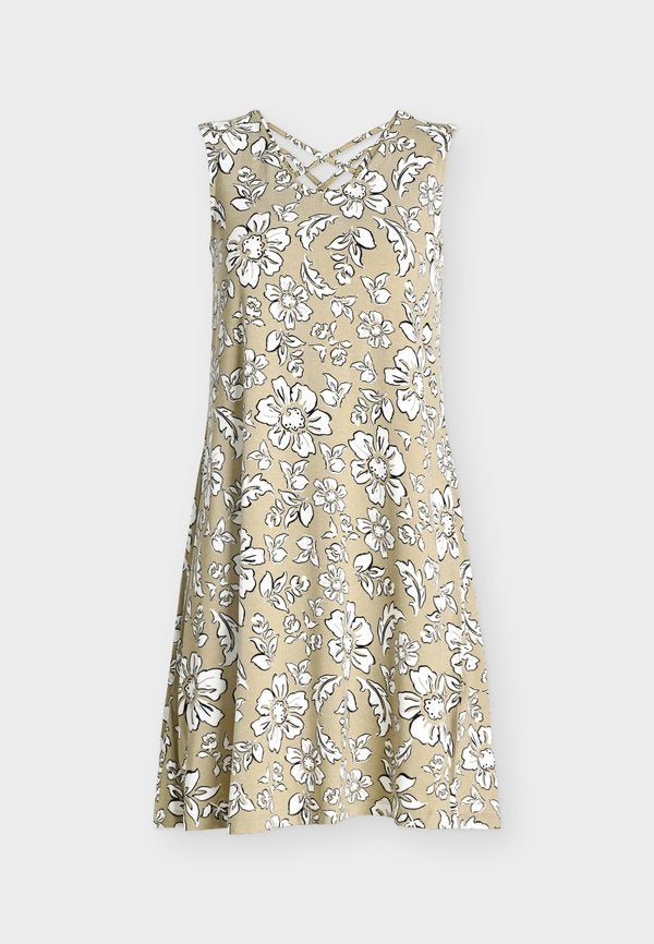 TOM TAILOR Jersey dress - olive big flower design