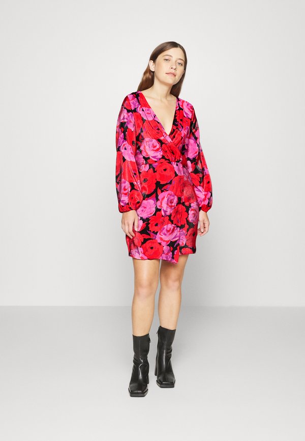 VILA Petite VIFLORA SHORT WRAP DRESS