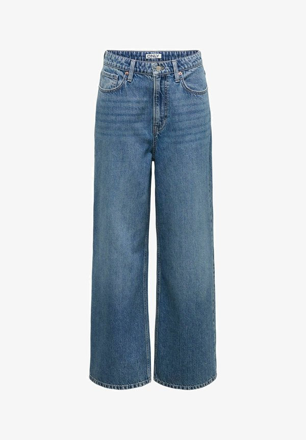 ONLY Wide-fit ONLSILKY High waist Wide Leg Fit - Flared Jeans - medium blue denim