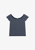 Superdry & Co SUPERDRY BARDOT SHORT SLEEVE OFF SHOULDER - Print T-shirt - off white stripe