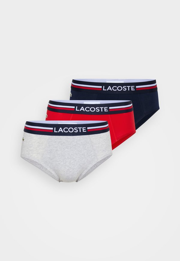 Lacoste 3 PACK - Briefs - navy blue/silver chine/red
