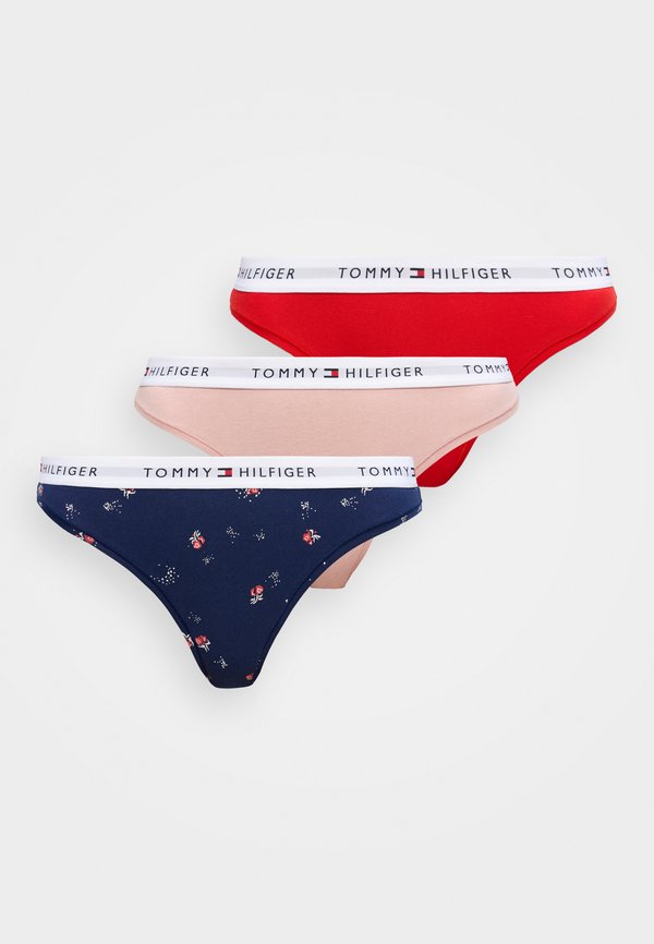 Tommy Hilfiger PACKS THONG 3 PACK - Thong - fire red/foggy pink
