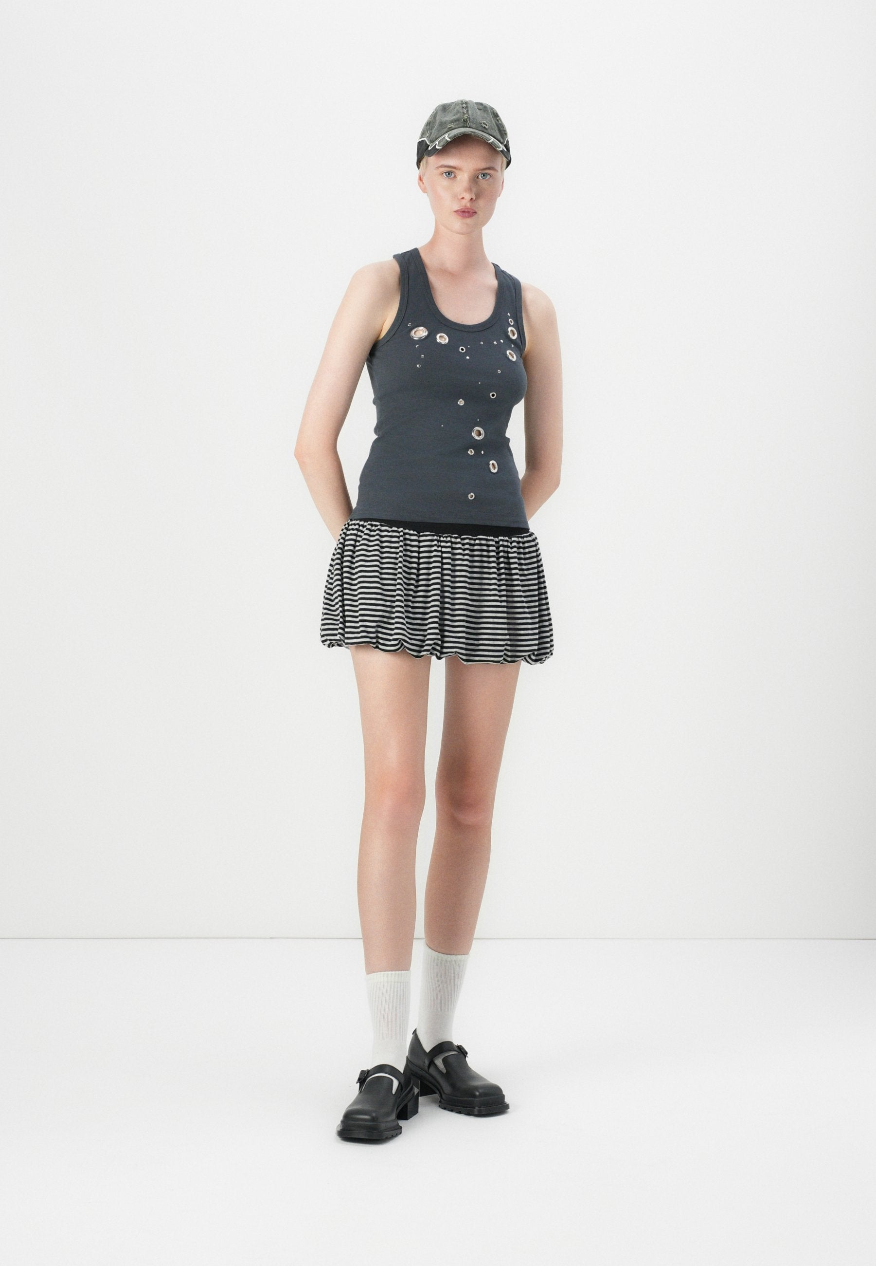 Jaded London STRIPE PUFFBALL SKIRT
