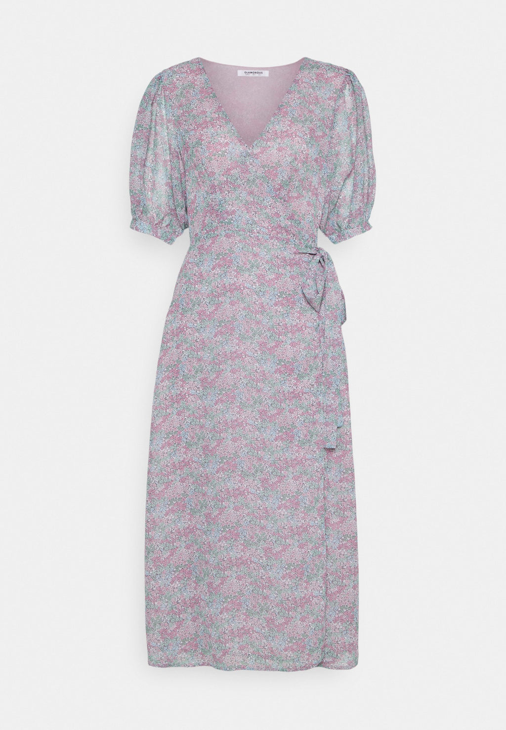 Glamorous WRAP AROUND MIDI DRESS WITH TIE AND SLEEVES