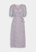 Glamorous WRAP AROUND MIDI DRESS WITH TIE AND SLEEVES