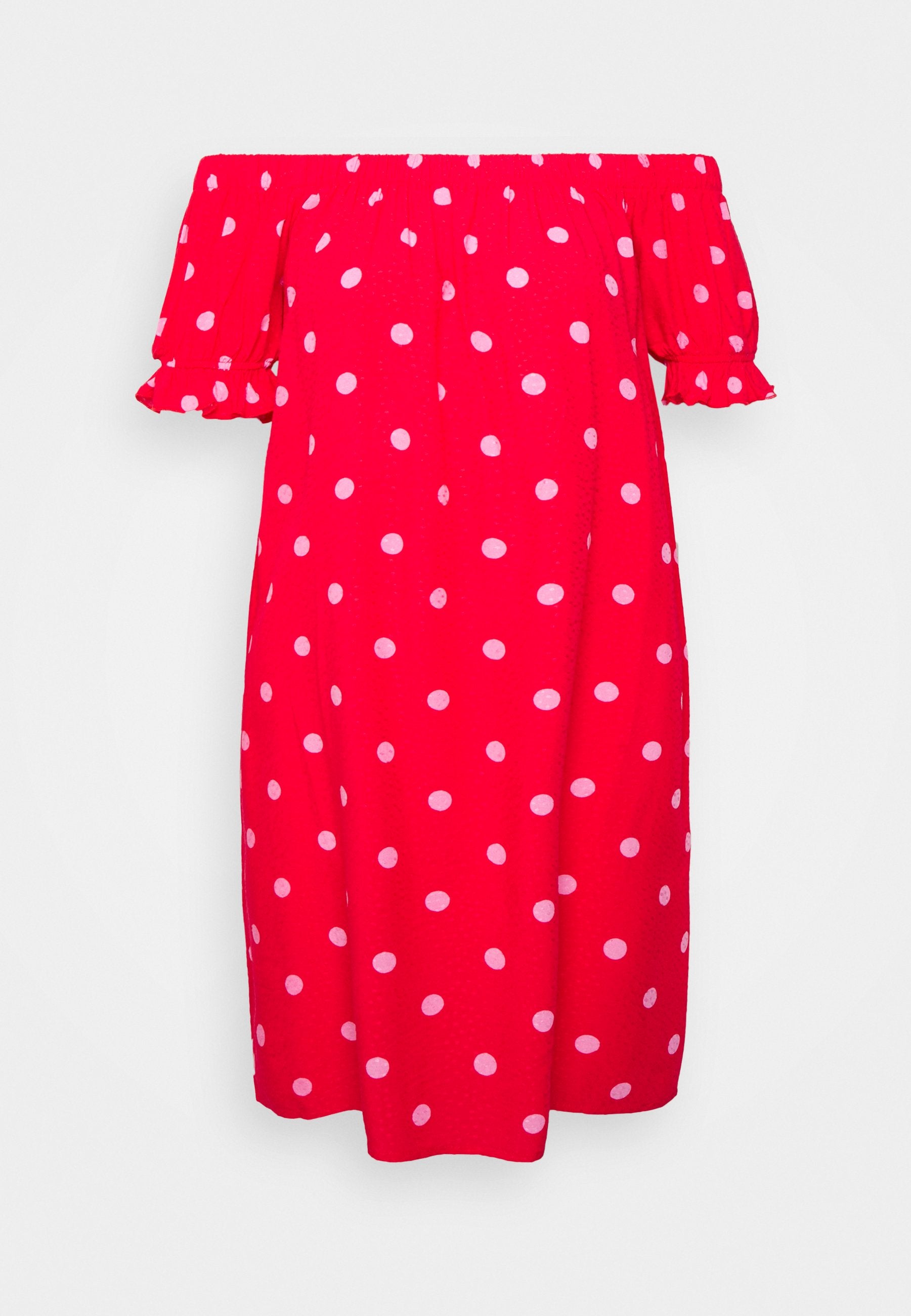 Pour Moi TEXTURED BARDOT PUFF SLEEVE BEACH DRESS