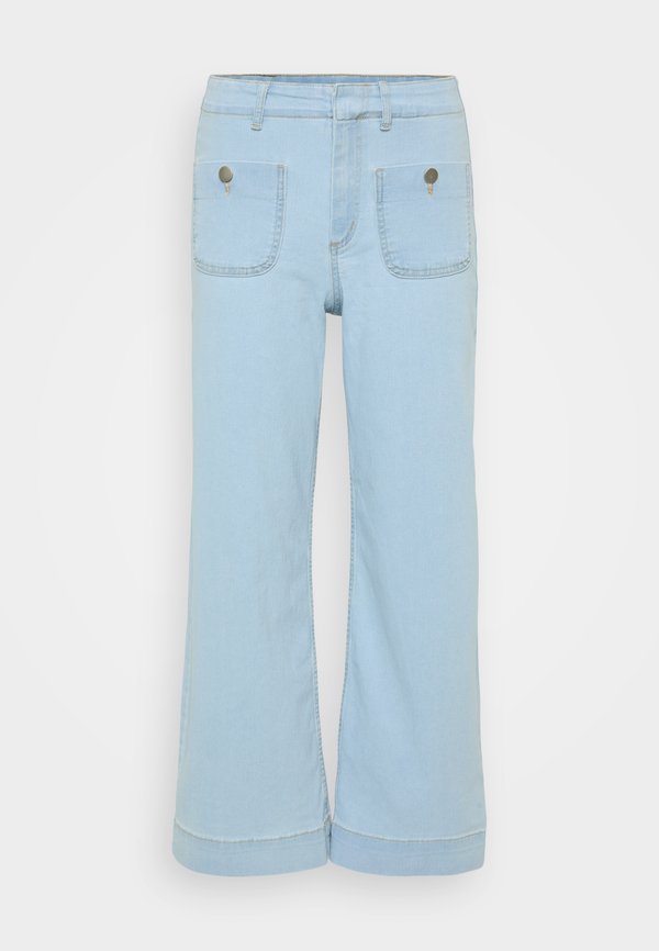 Vero Moda Petite VMKAYLA WIDE POCKET - Wide Leg - light blue denim