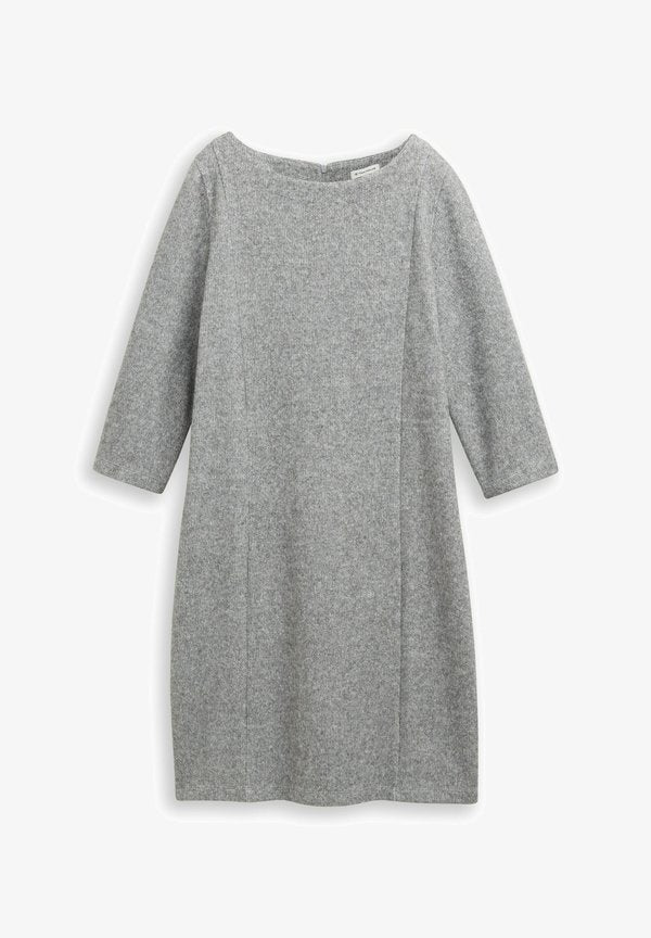 TOM TAILOR Jumper dress - medium silver grey melange