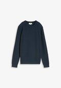 TOM TAILOR MOULINE STRUCTURED CREW NECK KNIT - Jumper - mouline blue navy