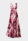 MARCIANO BY GUESS ADELA V NECK LONG DRESS