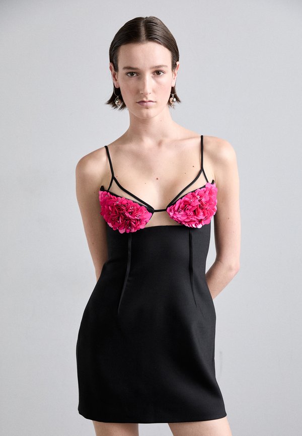 David Koma CRYSTAL PAYETTE LAYERED CUPS DRESS