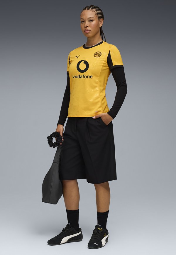 Puma Print T-shirt - yellow sizzle- black