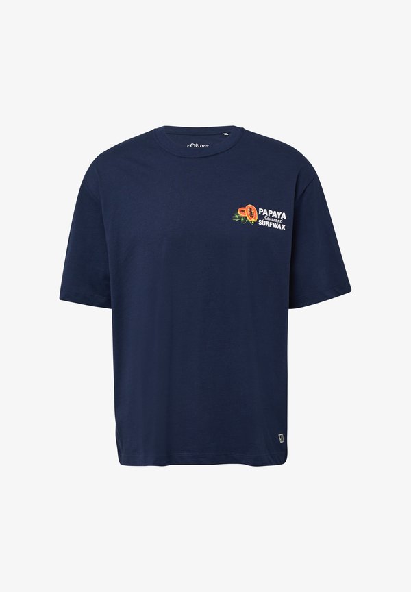 s.Oliver MIT FRONT - Print T-shirt - tiefblau