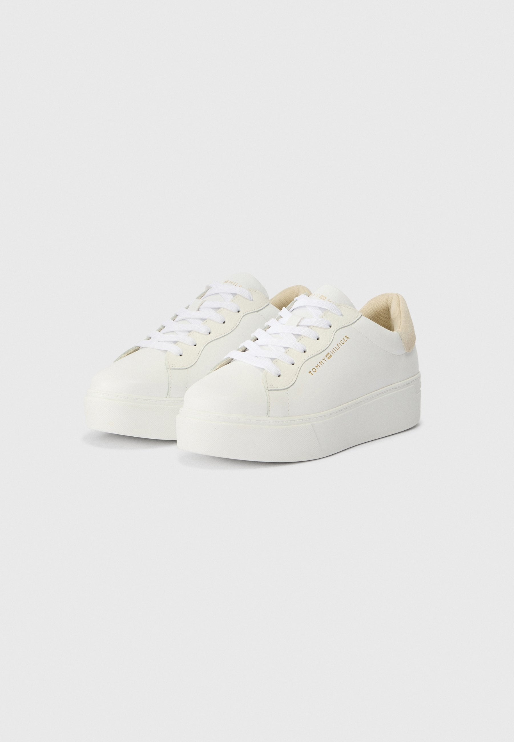 LEATHER CUPSOLE PLATFORM TRAINERS Media 2