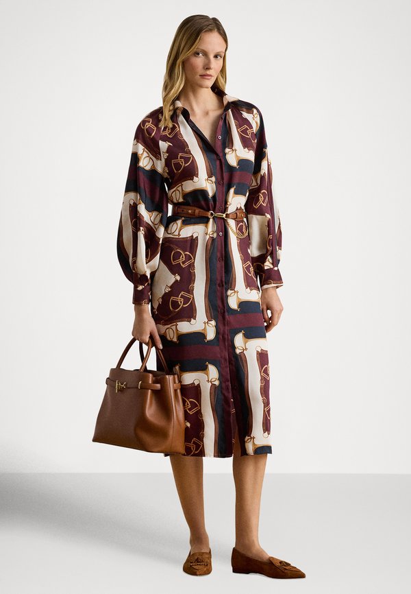 Lauren Ralph Lauren Petite EQUESTRIAN-PRINT TWILL MIDI SHIRTDRESS