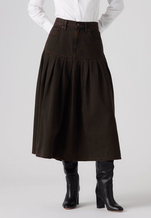 Levi's® YOKED PLEATED - Denim skirt - over a cup skirt