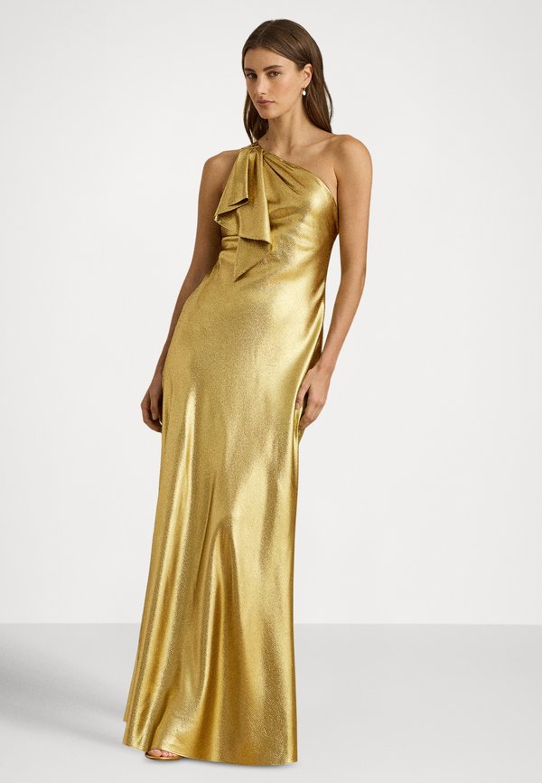 Lauren Ralph Lauren METALLIC CHARMEUSE ONE SHOULDER GOWN