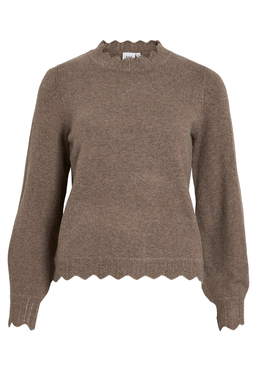 VILA VINIKOLINA O-NECK L/S KNIT TOP - NOOS