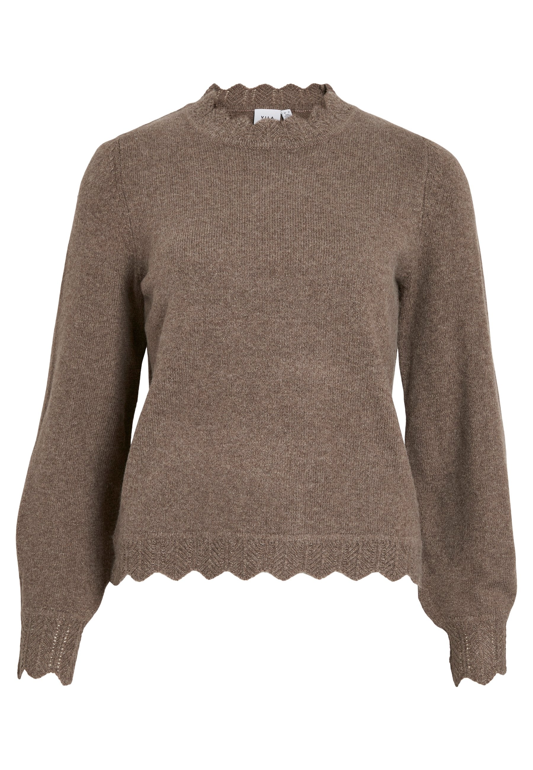 VILA VINIKOLINA O-NECK L/S KNIT TOP - NOOS