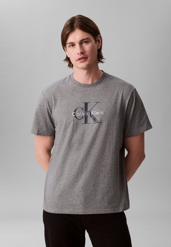 Calvin Klein Jeans SS HERO MONOLOGO TEE 20S - Print T-shirt - medium grey heather