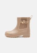 Tommy Hilfiger BUCKLE GLOSSY ANKLE RAIN BOOT - Wellies - horseradish