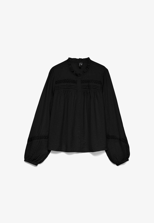 Vero Moda SHIRT VMCASEY SHIRT - Button-down blouse - black