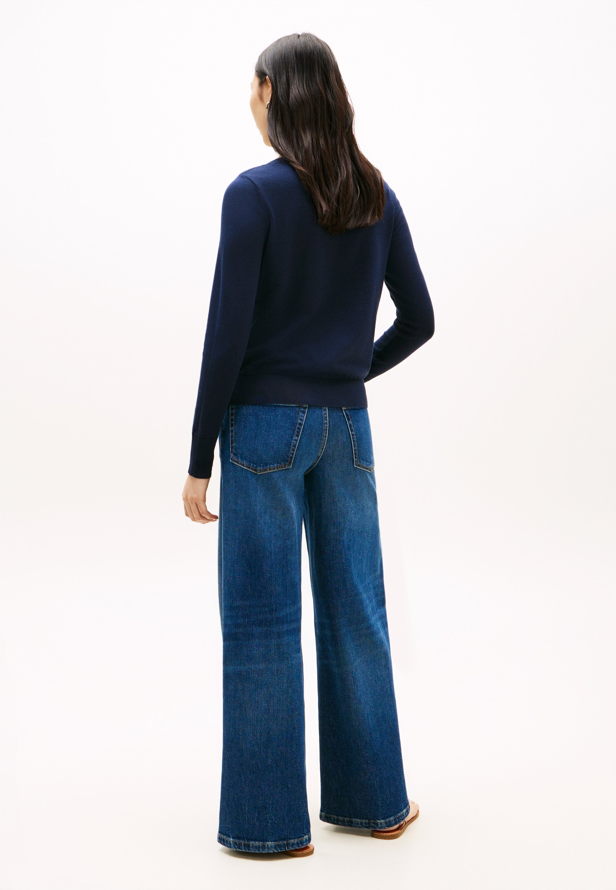 GOLD-TONE BUTTON JERSEY BOAT NECK JUMPER Media 4