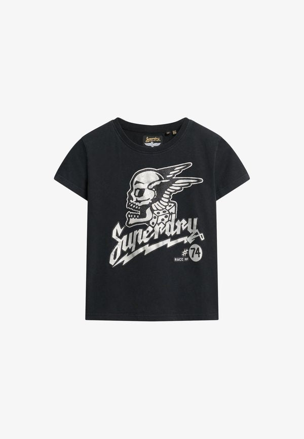 Superdry & Co EMBELLISHED POSTER - Print T-shirt - jet black
