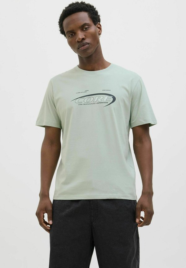 Jack & Jones Printed - Print T-shirt - aqua gray
