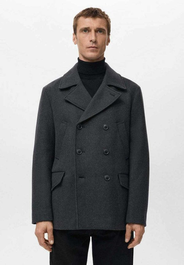 Mango Classic coat - mottled grey