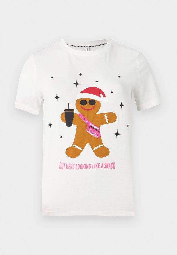 ONLY ONLXMAS LIFE CHRISTMAS  - Print T-shirt - cloud dancer