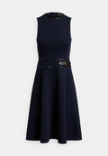 Lauren Ralph Lauren BUCKLE-TRIM HERRINGBONE JACQUARD DRESS