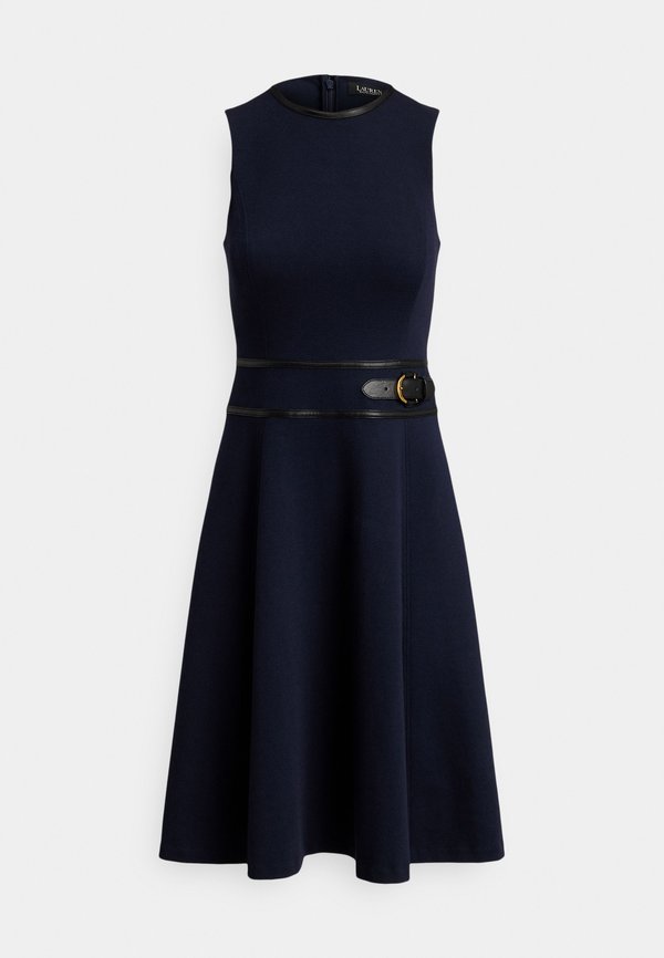 Lauren Ralph Lauren BUCKLE-TRIM HERRINGBONE JACQUARD DRESS