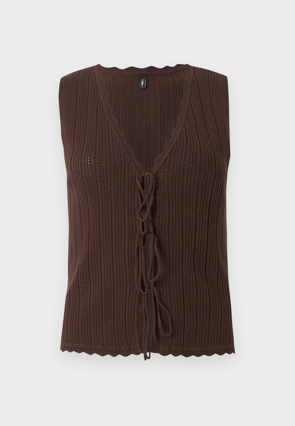 ONLY ONLARONA VNECK STRUCTURE - Top - chocolate martini
