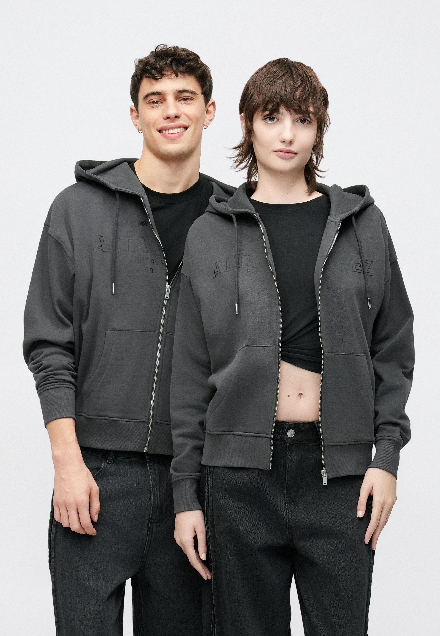 YOURTURN UNISEX RELAXED FIT ZIP-UP HOODIE